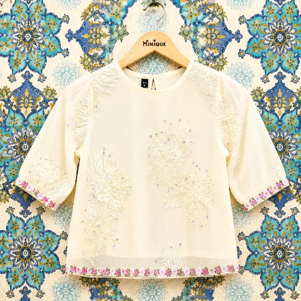 Girls Embroidered Fancy Top